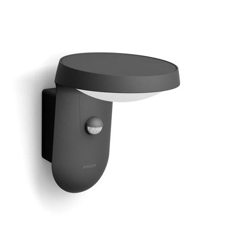 Vonkajšie nástenné svietidlo LED 9W 800lm 2700K IP44pohybovým a súmrakovým senzorom Antracit Tyla Philips