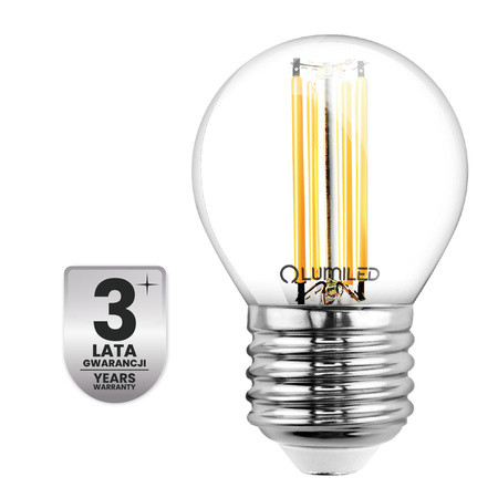 LED žiarovka E27 guľka P45 2,2W 470lm = 40W 2700K teplá biela 360° Filament CLASS A LUMILED