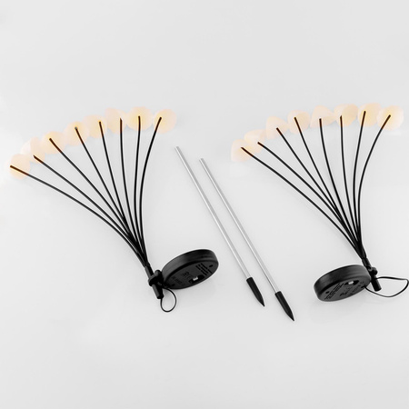 2x LED solárna záhradná lampa Drive Post Outdoor Mushroom IP65 Solárny strom CARI LUMILED