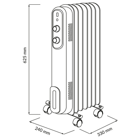 Olejový ohrievač 1500W 3 stupne výkonu biely Sanico Goldlux