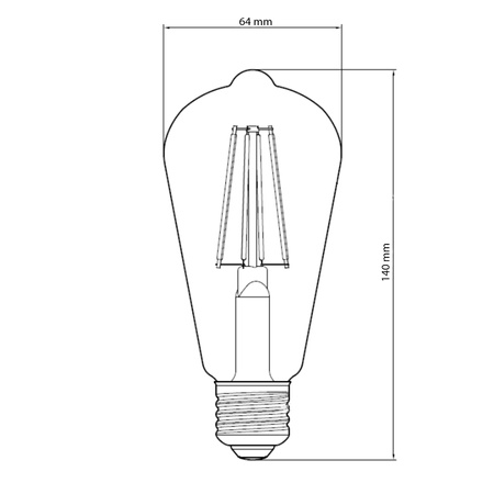 LED žiarovka E27 ST64 7W = 60W 806lm 2700K teplá biela Filament TOSHIBA