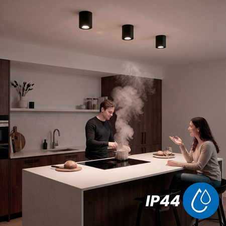 Stropné bodové svietidlo HALOGEN Tuba EGIO GU10 Round Black LUMILED na povrchovú montáž