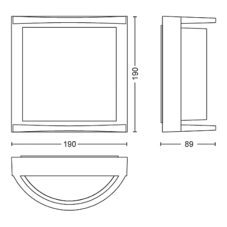 Záhradné nástenné svietidlo Vonkajšie fasádne svietidlo LED 12W 1200lm 4000K IP44 Antracit Samondra Philips