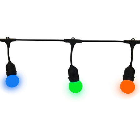 Vonkajšie záhradné svietidlo 6W 3000K, teplá biela 10 x E27 Black IP44 PARTY Sanico Goldlux