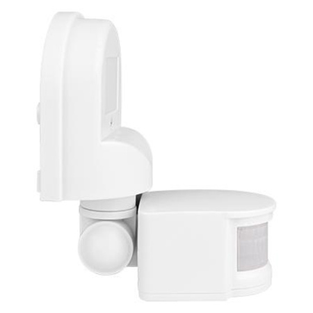 Vonkajší PIR snímač pohybu a súmraku biely IP44 180° Masterled