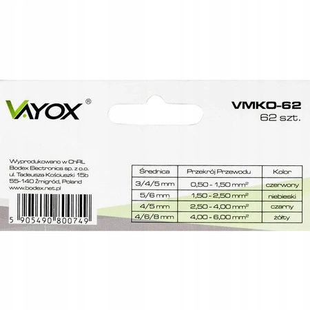 Izolované káblové koncovky VMKO-50 VAYOX