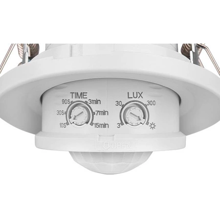 PIR senzor pohybu a súmraku Nastaviteľný biely 360° Masterled