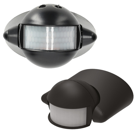 Vonkajší pohybový senzor LX39 IP44 180° PIR čierny Premium Kobi