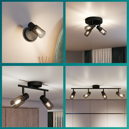 Stropné svietidlo reflektor 3x E14 Black Palms Philips