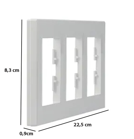Vodorovný 3gangový rám pre trojzásuvku biely ASFORA