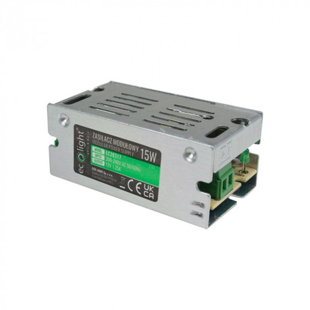 Modulárny napájací zdroj pre LED pásky 15W 12V 1,25A IP20 SLIM Ecolight