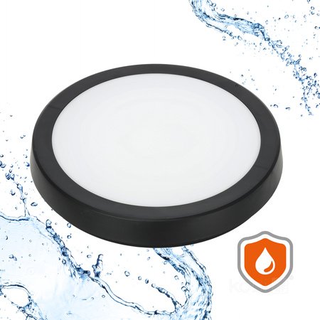 LED stropné svietidlo do kúpeľne Povrchová montáž 18W 1710lm 4000K 120° čierna IP65 Nairos Kobi