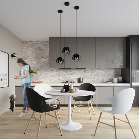 Stropné závesné svietidlo 3x E27 sférické čierne Moderné svietidlá Sollux