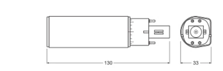 LED žiarivka G24 6W = 13W 660lm 6500K studená biela 120° Dulux Ledvance