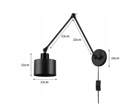 Nástenná zásuvka s povrchovou montážou Pohyblivá E27 čierna Elza Masterled