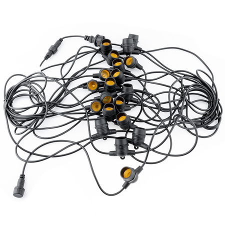 Záhradná vonkajšia svetelná reťaz Girland 20m 20x žiarovky E27 2W 3000K NARCI Lumiled