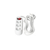 Sieťový predlžovací kábel 3x uzemnená zásuvka Power Strip On/Off Switch 3m White Linea Kobi