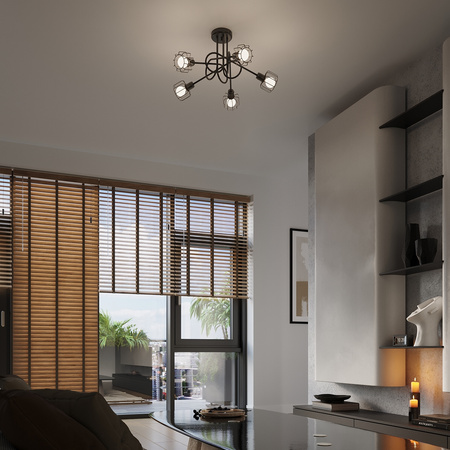 Nástenné svietidlo Nástenné svietidlo E14 Geometric Geometric Black Modern Beluci Sollux