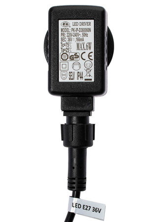 Vonkajšie záhradné svietidlo 6W 3000K, teplá biela 10 x E27 Black IP44 PARTY Sanico Goldlux