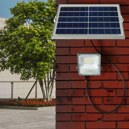 Solárne svetlomety 9x LED 20W 600lm 5000K IP65 VIDEX Súmrakový senzor s diaľkovým ovládaním