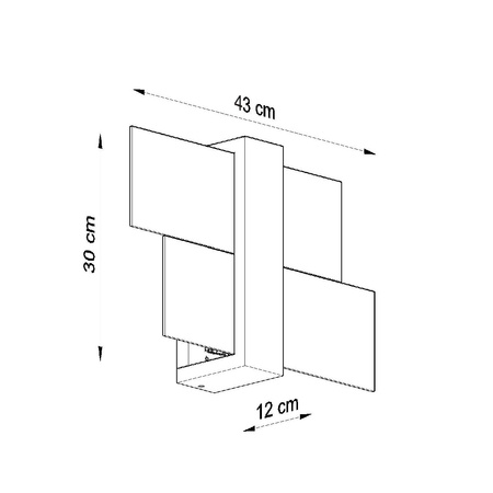 Moderné obdĺžnikové biele nástenné svietidlo E27 Feniks Sollux
