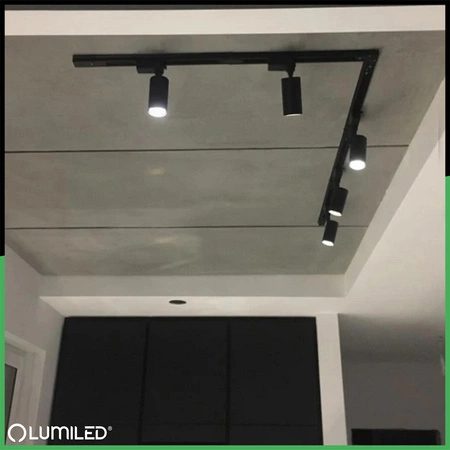 Sada osvetľovacích prípojníc 1,5 m + 3x SAGI GU10 Black Gold LUMILED reflektor