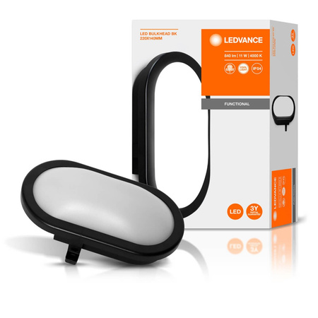 Vonkajšie priemyselné nástenné svietidlo LED 11W 840lm 4000K IP54 čierneprepážkou Ledvance Emergency Module