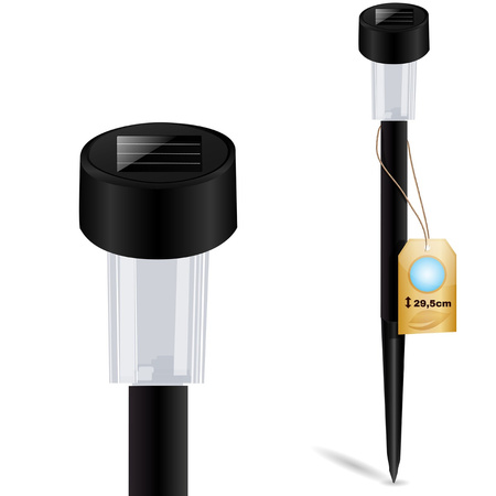 Záhradná lampa LED so solárnym pohonom čierna 6500K studená biela