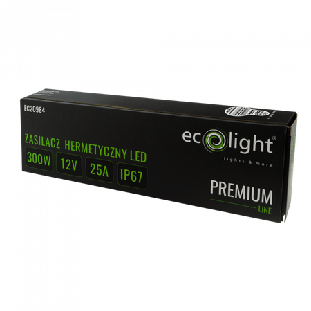 Napájací zdroj LED pásky 300W 12V 25A IP67 PREMIUM Ecolight