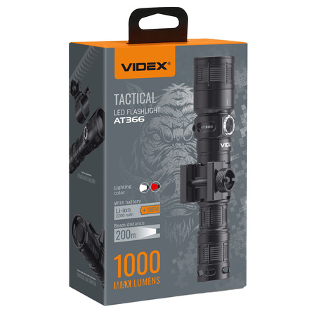 Nabíjateľná LED ručná baterka 10W 1000lm 5 módov USB-C Vodotesné IP66 Videx