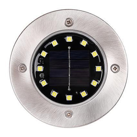 Sada 4x solárne záhradné svetlá LED poháňané disky 0,72W 6500K studené so súmrakovým senzorom Black Masterled