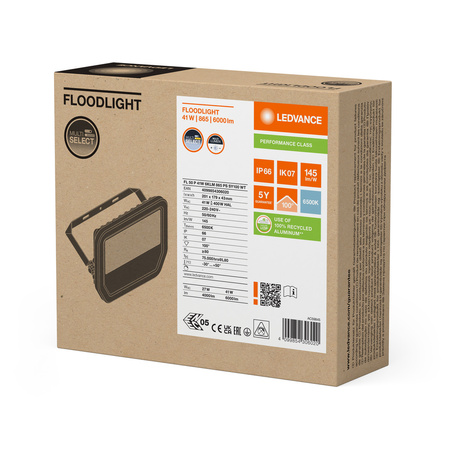 LED reflektor vonkajší reflektor 41W 6000lm 6500K IP66 biely reflektor Ledvance