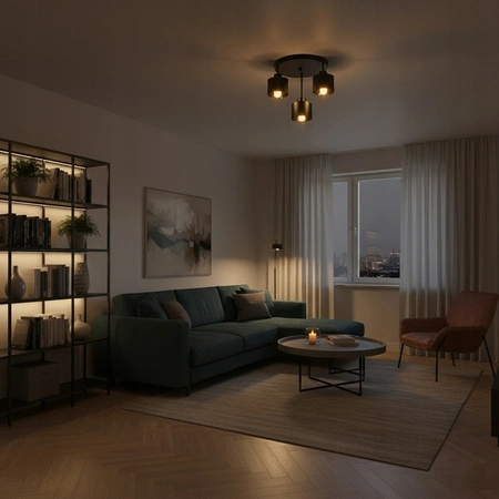 Nástenná objímka E27 s povrchovou montážou Okrúhla čierna Elza Masterled