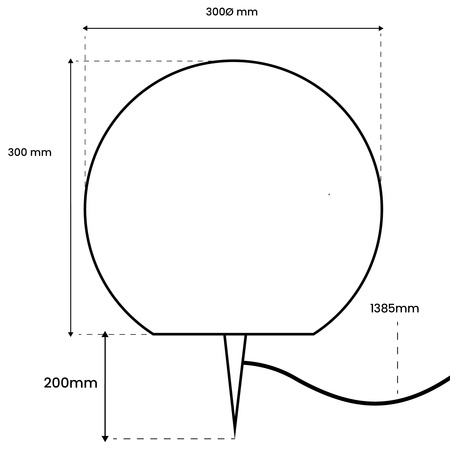 LED LUMIKULA 30cm E27 IP65 LUMILED Vonkajšie kamenné guľové záhradné svietidlo