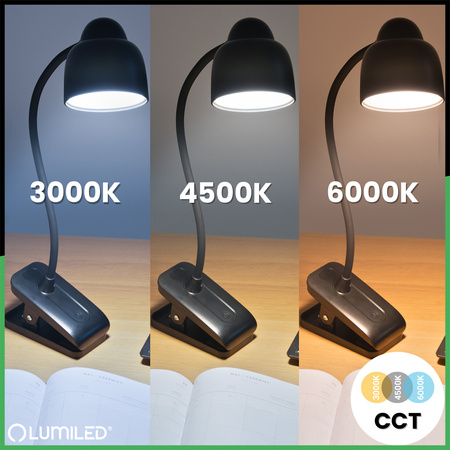 Školská stolová lampa LED 5W CCT TESA 2 Black LUMILED