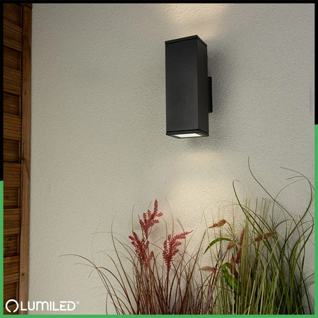 Vonkajšie záhradné nástenné svietidlo GU10 LED IP65 AKANTE LUMILED