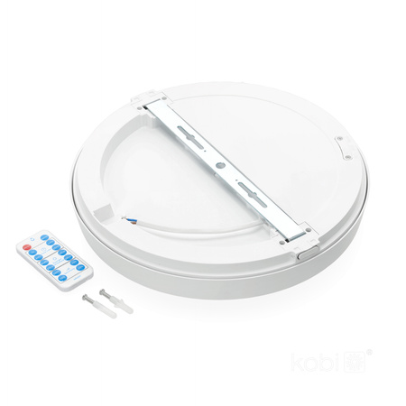 LED stropné svietidlo do kúpeľne Povrchová montáž 18W 1890lm 4000K 120° so senzorom pohybu a súmraku Biela IP65 Nairos Kobi