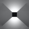 Nástenné svietidlo Up Bottom Square 3000K, teplá biela Black Modern Luca Sollux