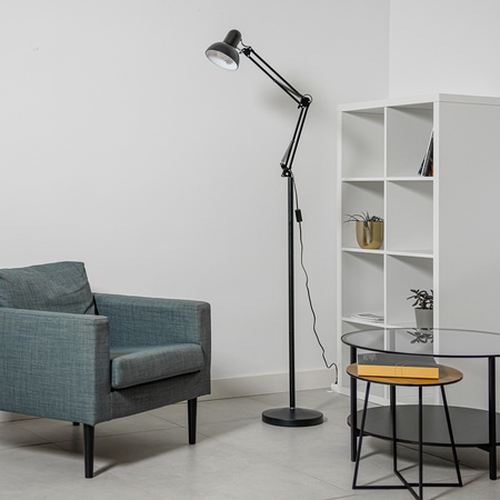 BelsaLumiled LED E27 čierna stolová stojaca lampa s nastaviteľnou výškou