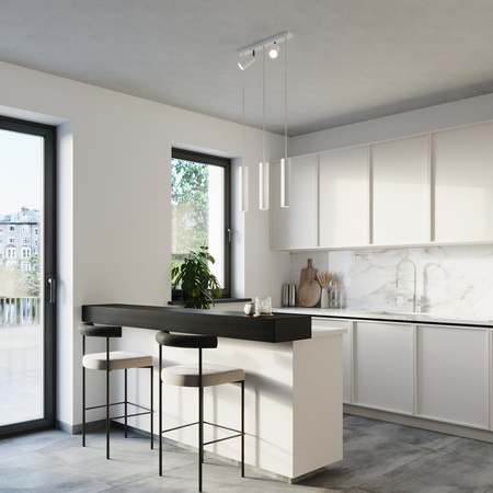 Stropné závesné svietidlo 5x GU10 Tuba Movable Tubular White Modern Ring Sollux