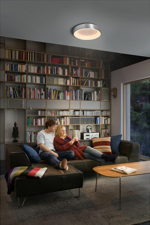 LED plafónpovrchovou montážou 18,5 W 500 lm CCT stmievateľný okrúhly strieborný SMART+ WiFi Sun@Home Ledvance