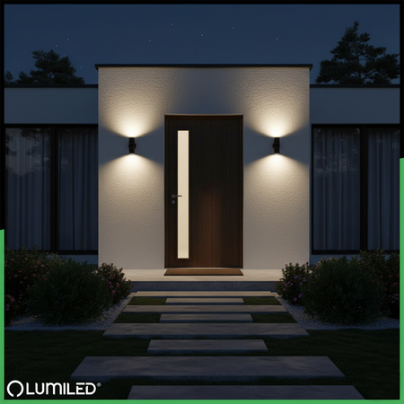 Záhradné nástenné svietidlo fasáda zhora nadol LED GU10 IP44 ZINNIA INOX LUMILED