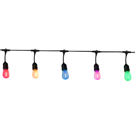 Vonkajšia záhradná girlanda Farebná 6W 2700K Teplá 10x E27 čierna IP44 PARTY Sanico Goldlux