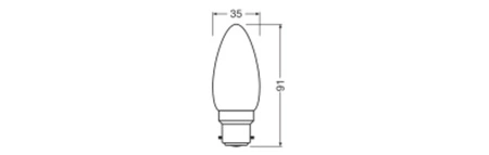 LED žiarovka B35 B22d sviečka 3,4W = 40W 470lm 4000K neutrálna biela 300° biela STAR CLASSIC Osram
