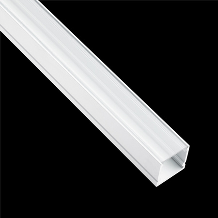 eloxovaný hliníkový profil pre LED KM38 Silver Povrchová montáž 2 m + priehľadný kryt + koncovky