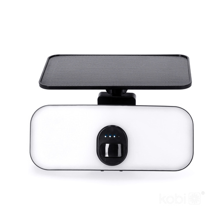 Vonkajší solárny LED reflektor Záhrada 13W 1400lm 4000lm neutrálna biela 120° so senzorom pohybu a súmraku IP65 IK03 Čierny Phoenix Kobi