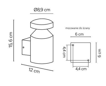 Vonkajšia záhradná lampa fasádna LED nástenná lampa Delta DL-K100 6W 440lm 4000K neutrálna biela Su-Ma