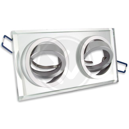 Bodové halogénové svietidlo 2x GU10 obdĺžnikové pohyblivé biele Styx Masterled