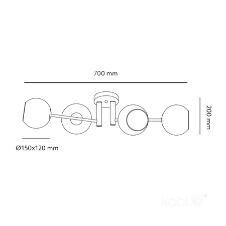 E14 Čierne zlato Elegance Kobi Dekoratívne stropné svietidlo