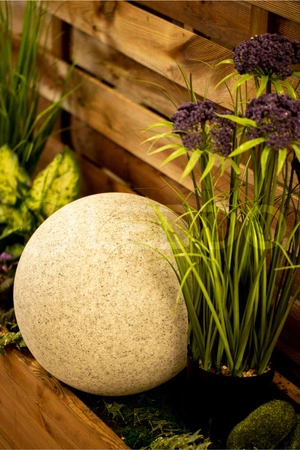 LED záhradné svietidlo poháňané okrasnou guľou E27 sivé IP44 30 cm Masterled